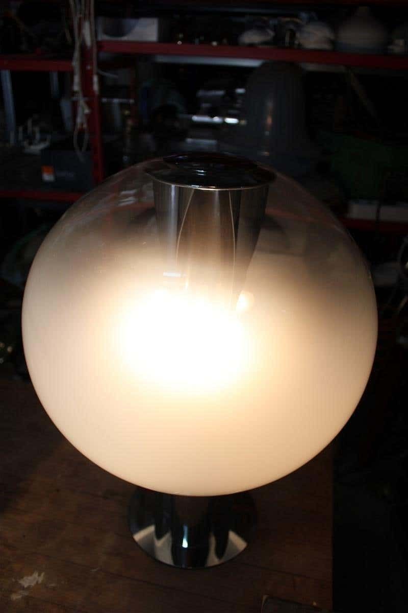 photo vintage Italian Table Lamp Pop Art Selenova Steel And Murano Glass 1970s