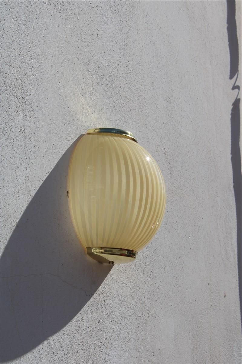 Veart Round Wall Light Gold Murano Glass Brass Parts 1970s Italy photo Lighting