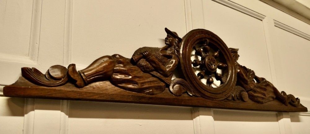 Bretton Carved Oak Decorative Pediment, Over Door photo 474.0