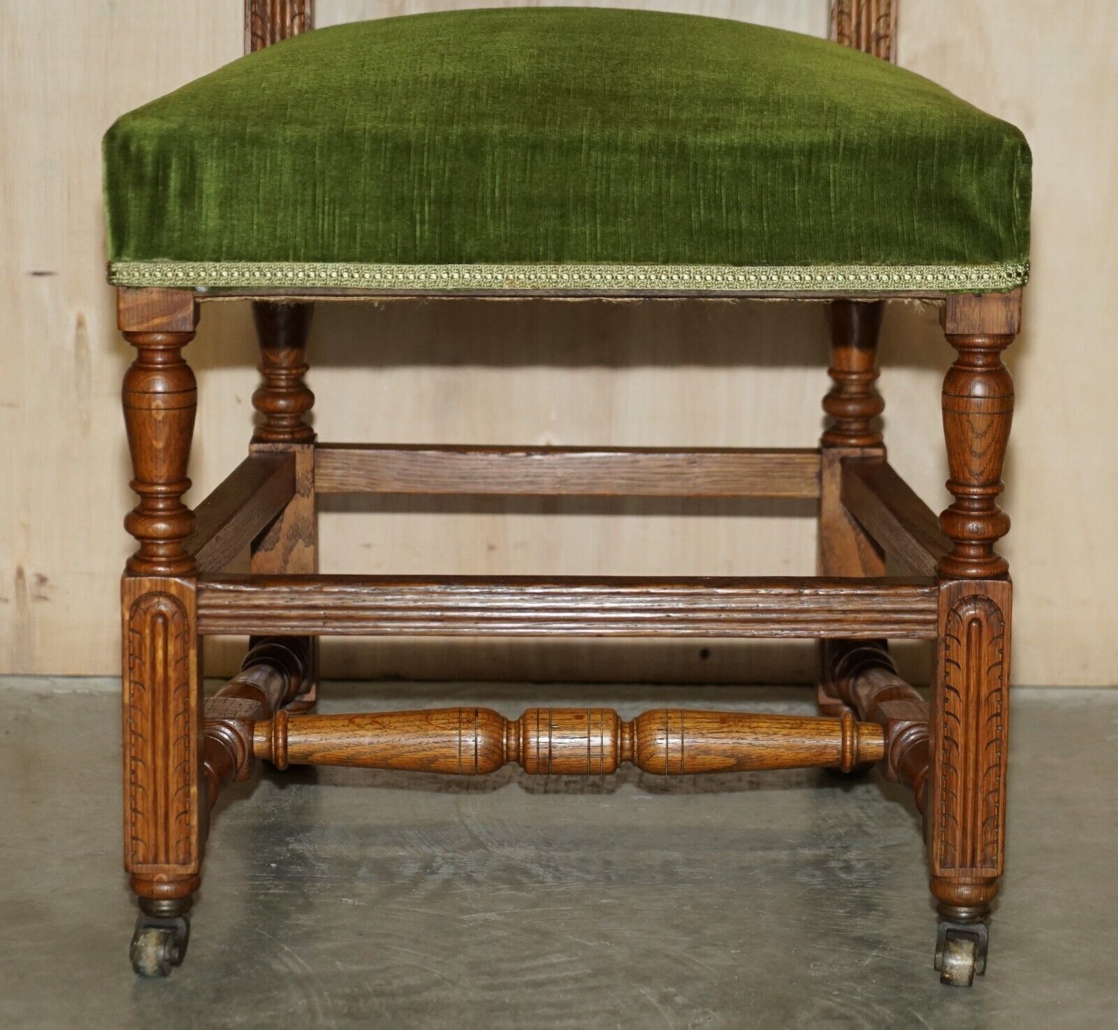 Fine Antique Victorian Original Stamped Edward And Roberts Green Desk Office Chair photo 1250.0