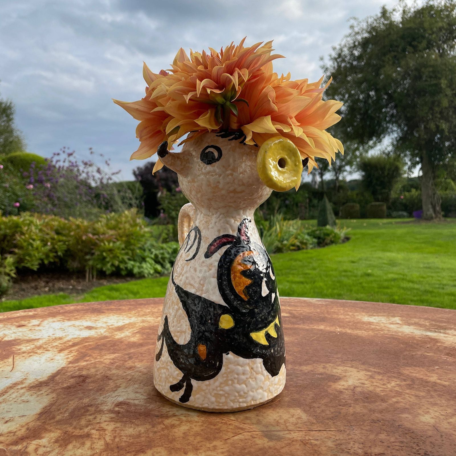Sanguino Toledo Pottery Picasso Bull Toro Jug/Pitcher/Vase/Ornament 1960's photo furniture