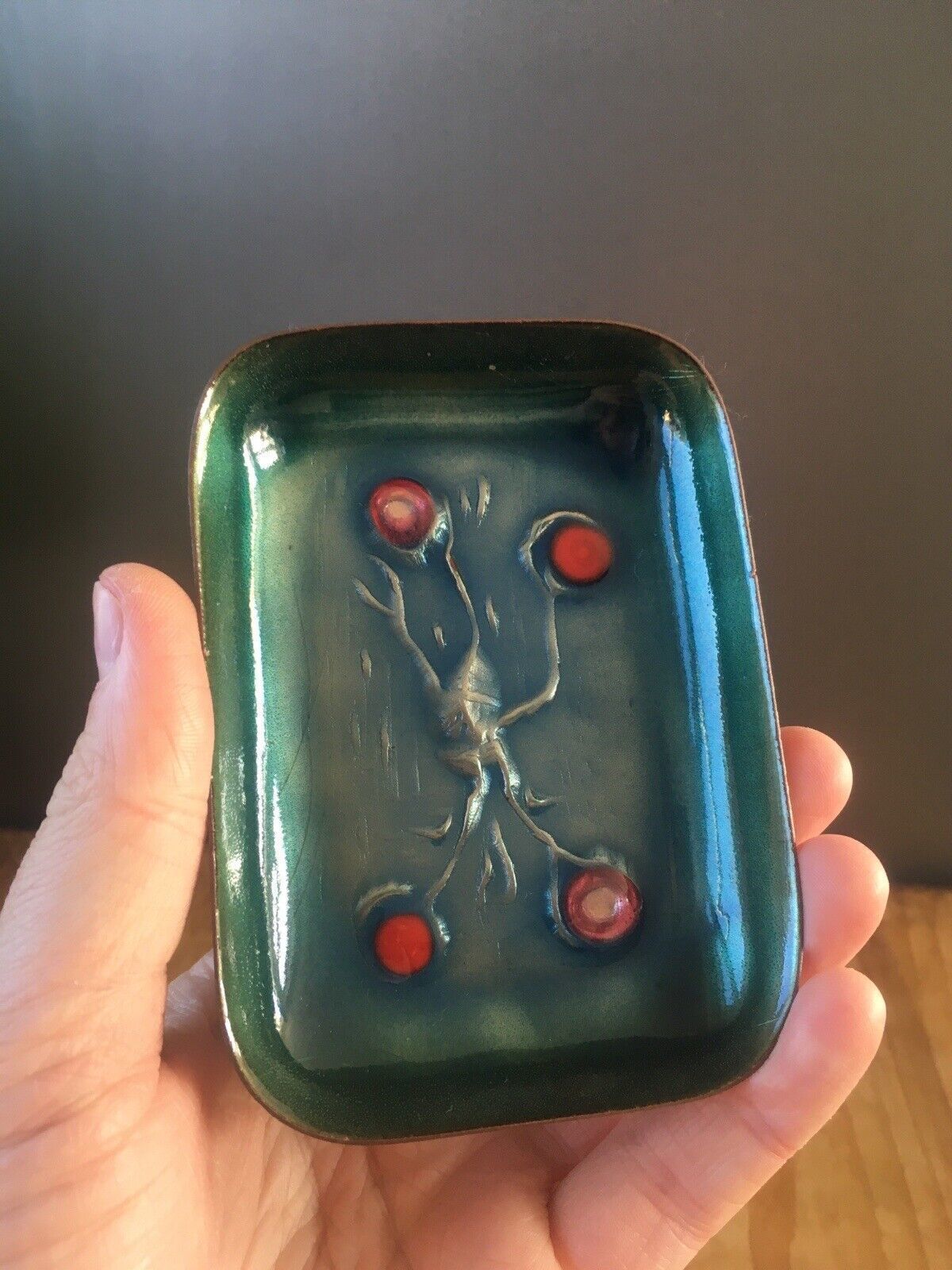 60's Modernist Laurana Rame D'arte Italy Franco Bastianelli Enamel Pin Dish 70's photo Home Decor