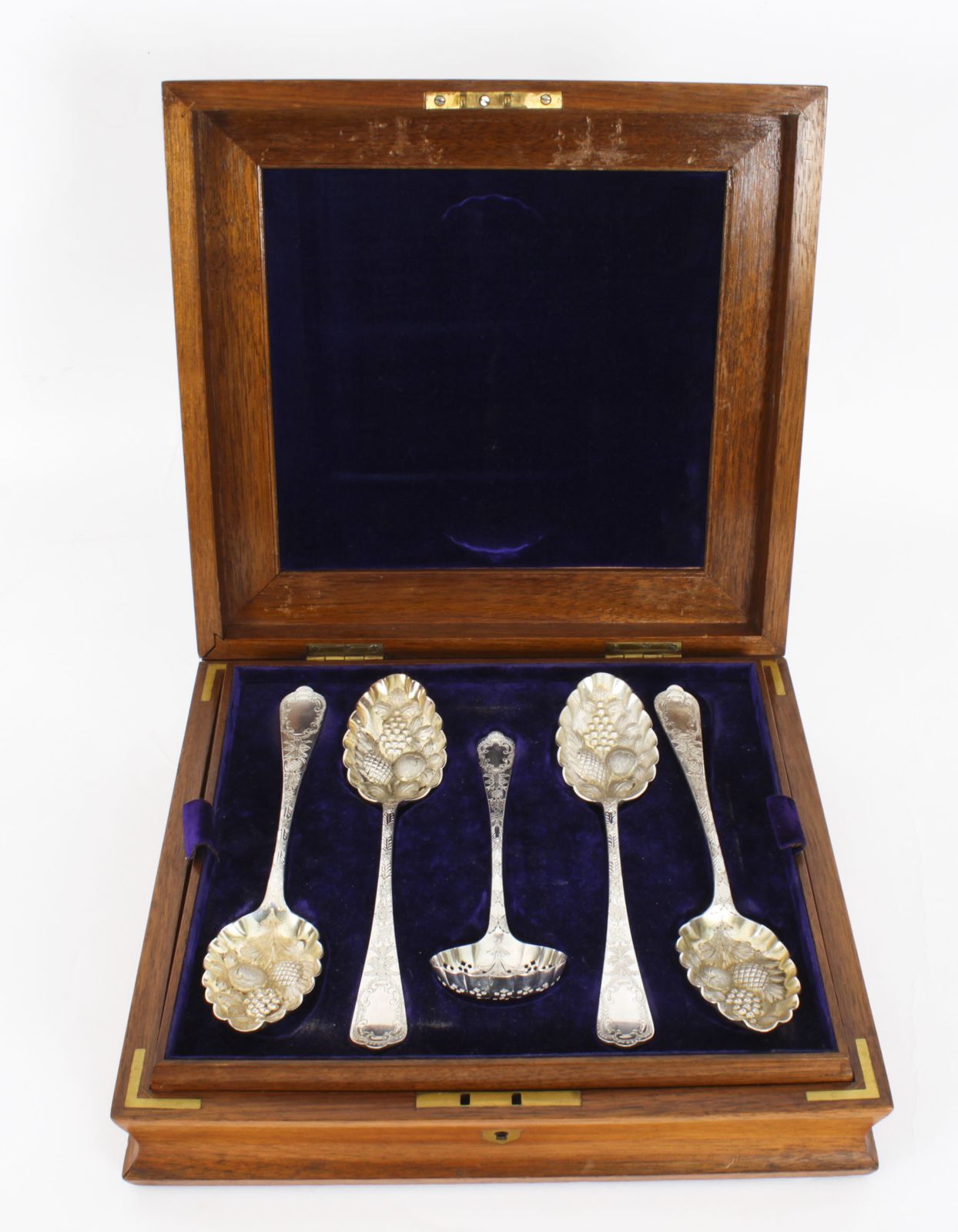 Antique Boxed Fruit Set Spoons, Nutcrackers, Grape Scissors Hukin & Heath19th C photo Home Decor