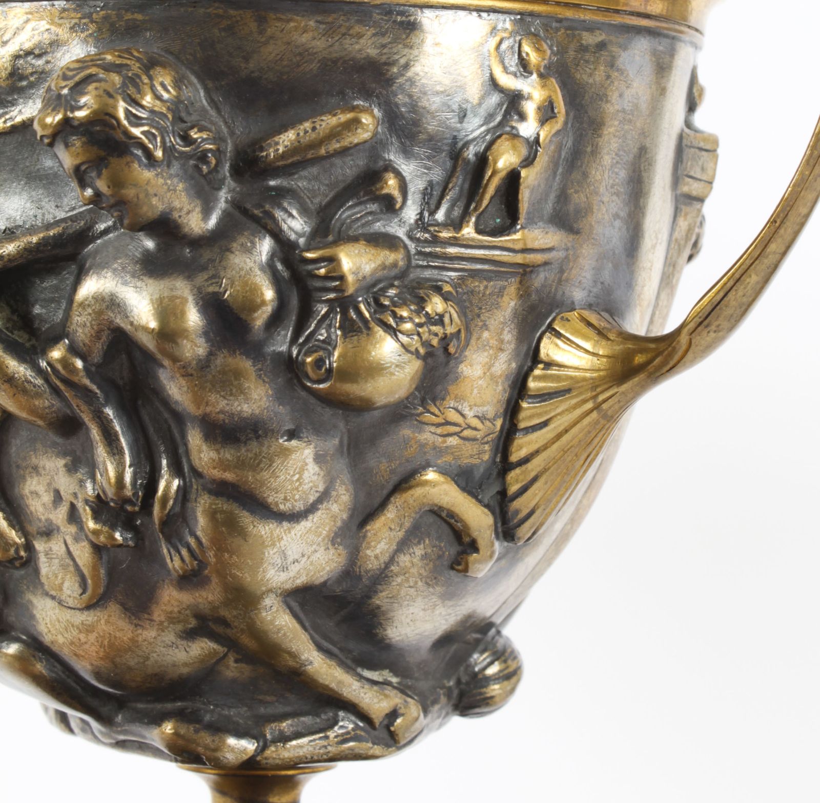 Antique Pair French Grand Tour Silvered Bronze Pedestal Urns C1860 19th C photo vintage
