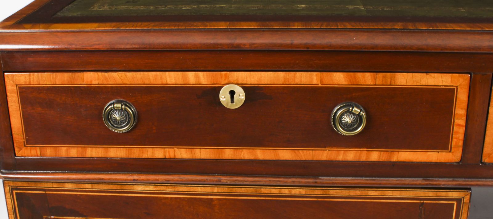 photo buy Victorian Flame Mahogany Partners Pedestal Desk C.1860  19th C