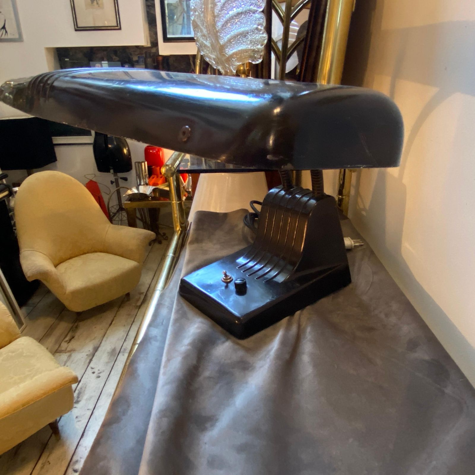1960s Industrial Italian Metal Desk Lamp photo vintage