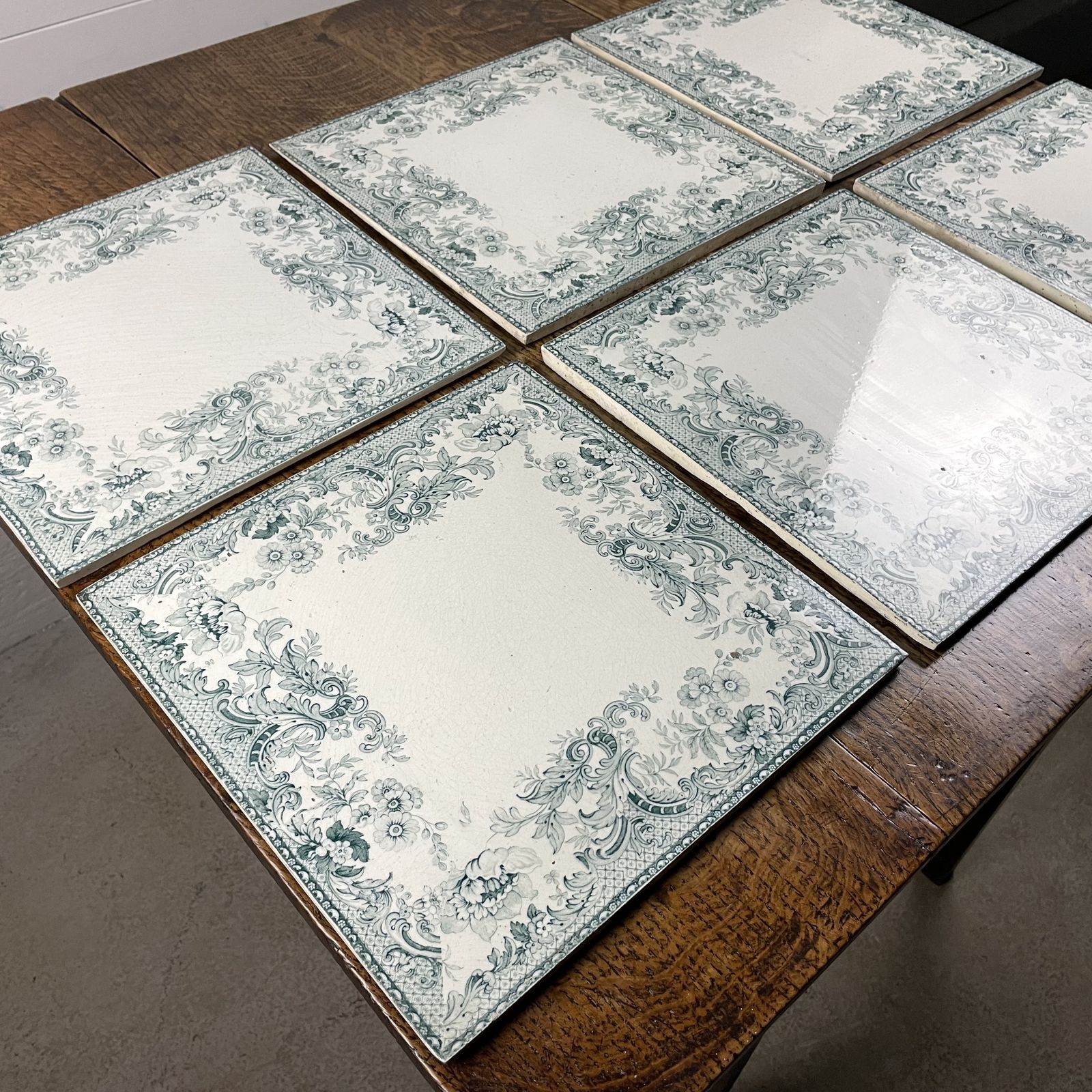 Set Of 6 Victorian 12 Inch Tiles Made By R. Davies & Son photo buy