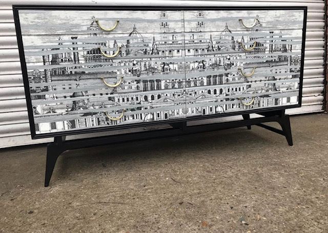 Mid Century Chest Of Drawers In The Style Of Fornasetti photo furniture