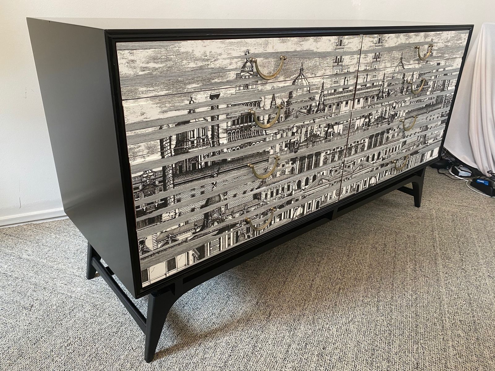 Mid Century Chest Of Drawers In The Style Of Fornasetti photo 2800.0
