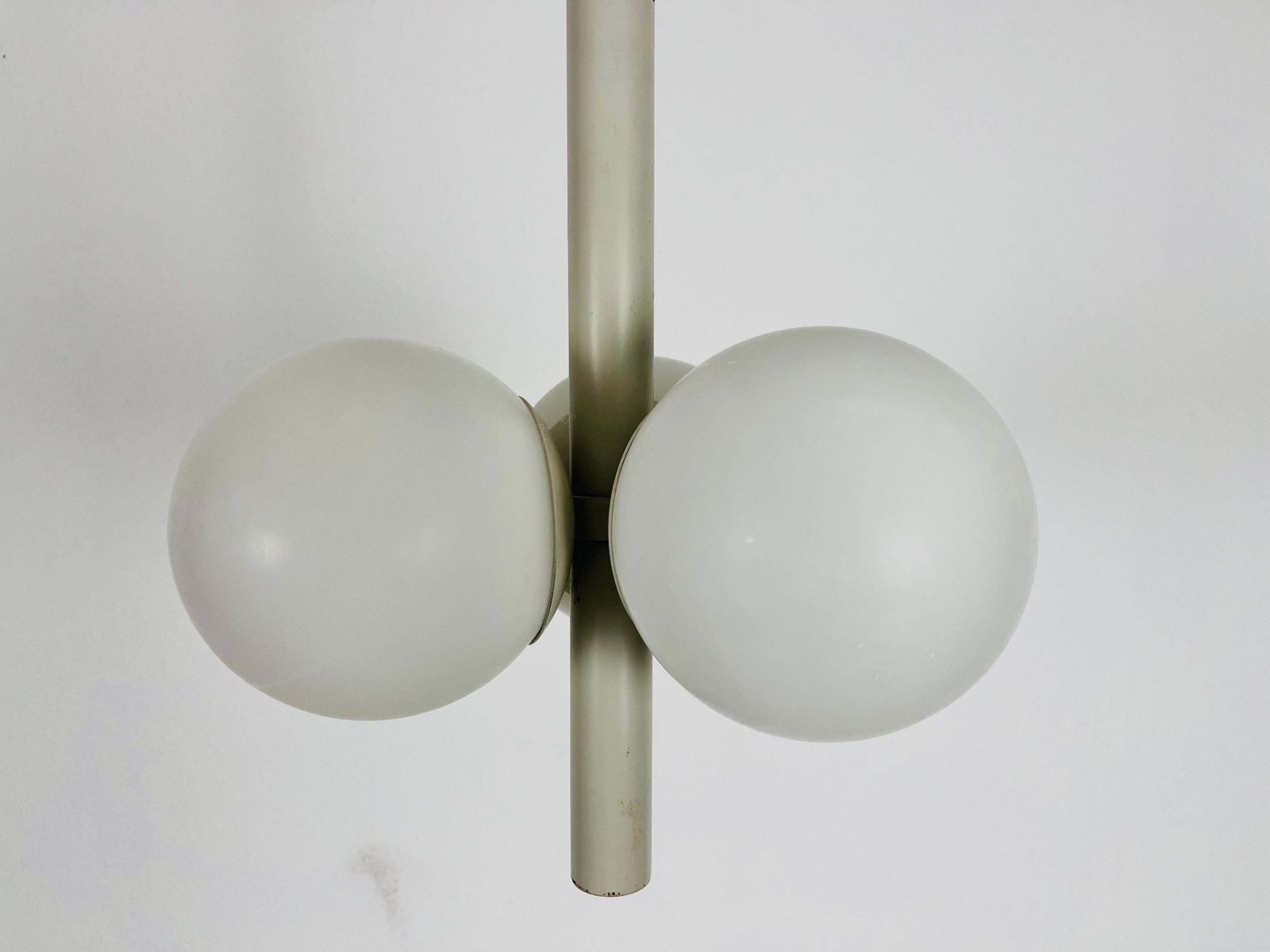 Mid Century Modern Golden White 3 Arm Space Age Chandelier, 1960s, Germany photo furniture