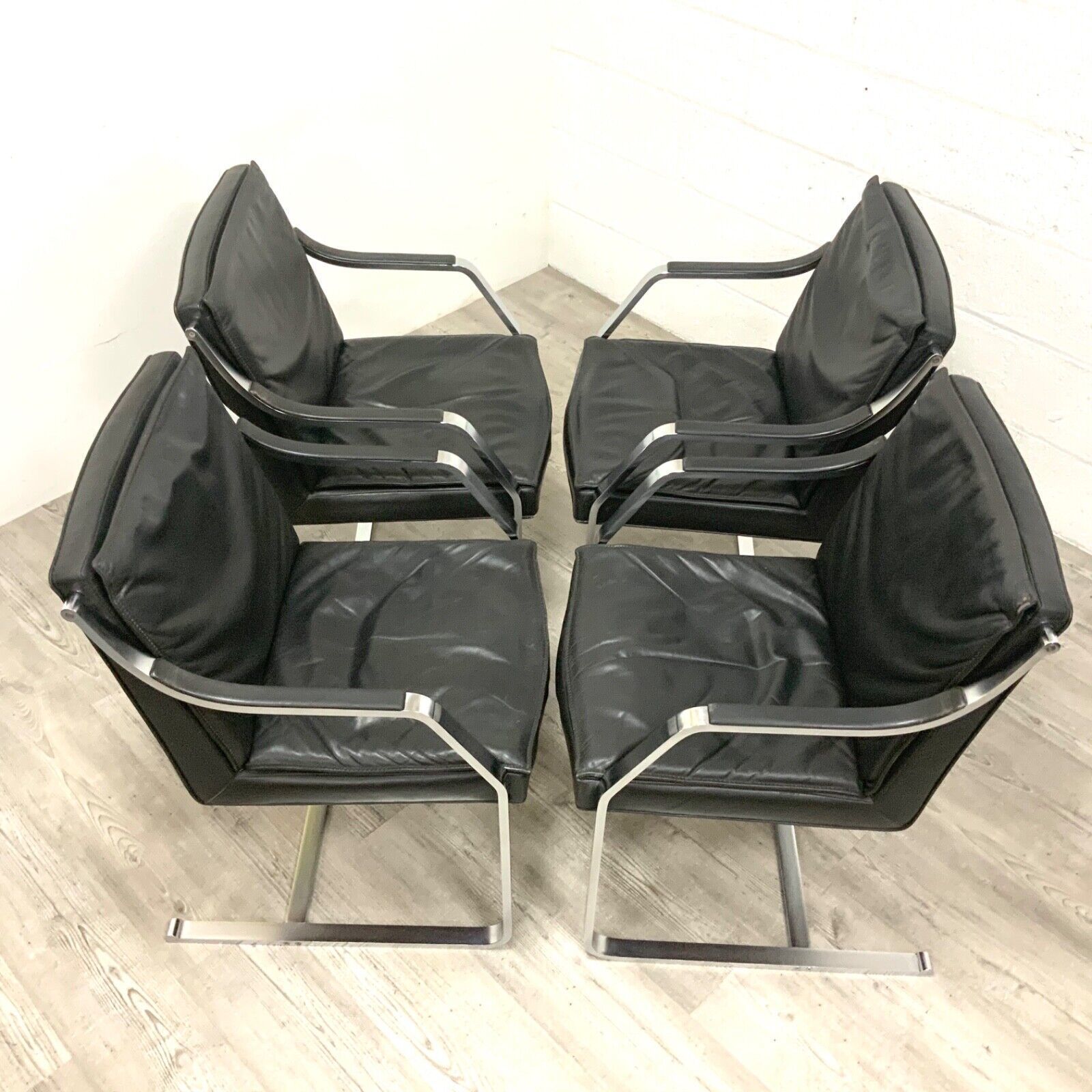 Leather Office Chair Designed By Rudolf Glatzel For Walter Knoll 1970s Set Of 4 photo Furniture