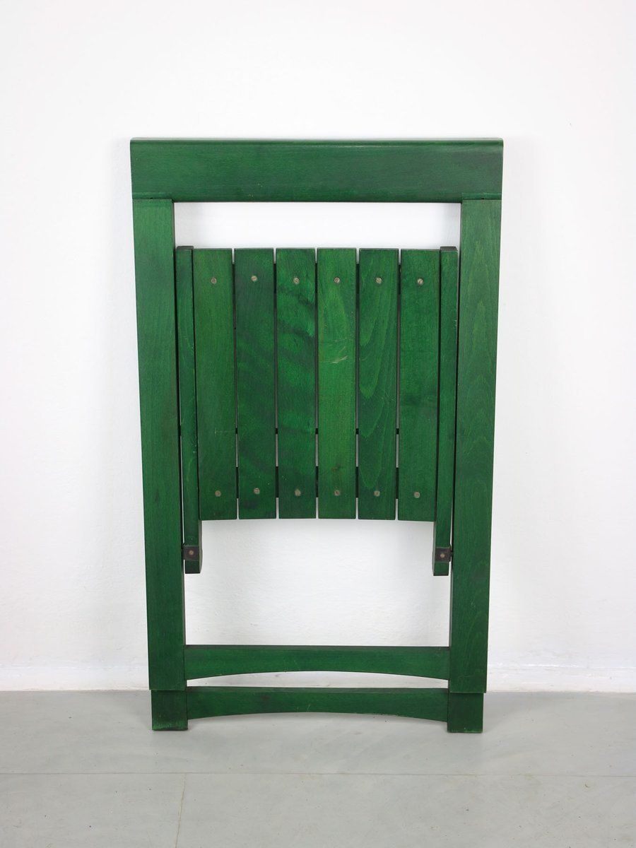 photo vinterior Vintage Green Trieste Folding Chair Attributed To Aldo Jacober, 1960s