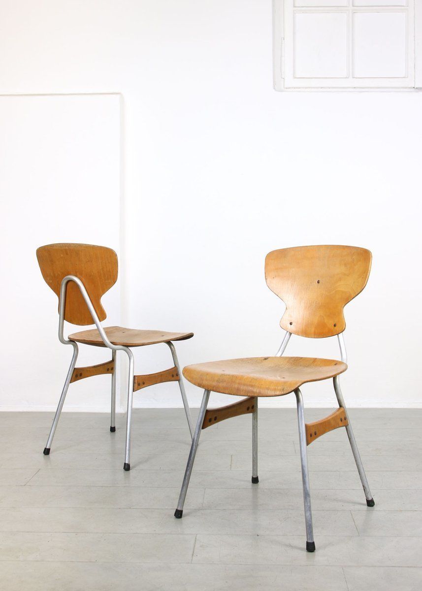 Mid Century Plywood Desk Chairs By Niko Kralj For Stol Kamnik, Set Of 2 photo furniture