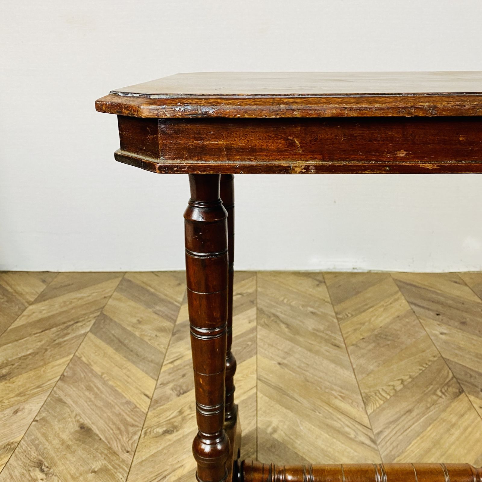 Antique English Mahogany Console On Castors, 19th Century photo for sale