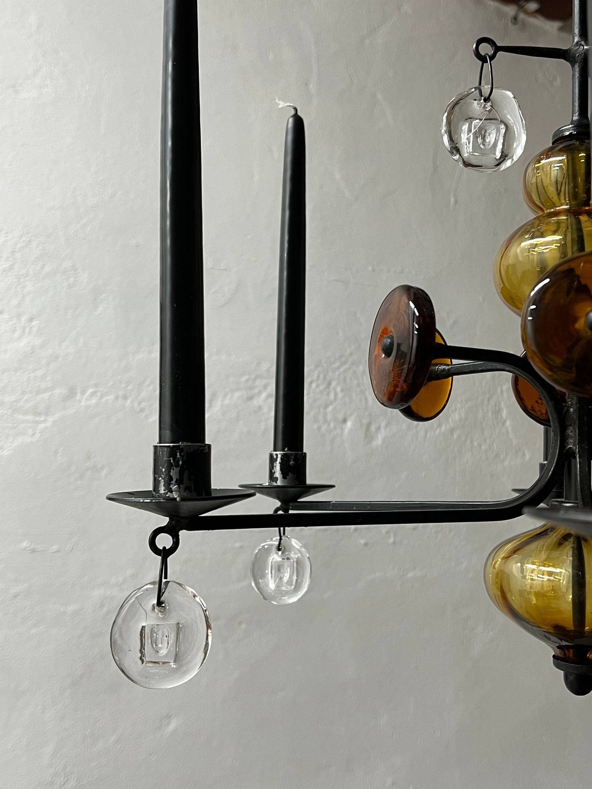 Erik Hoglund Art Glass Chandelier Candle Holder | Boda Nova | Vintage photo for sale