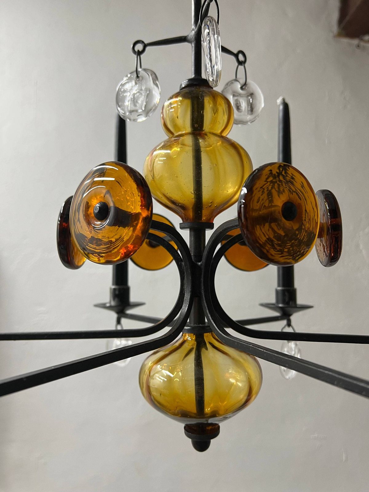 Erik Hoglund Art Glass Chandelier Candle Holder | Boda Nova | Vintage photo Lighting