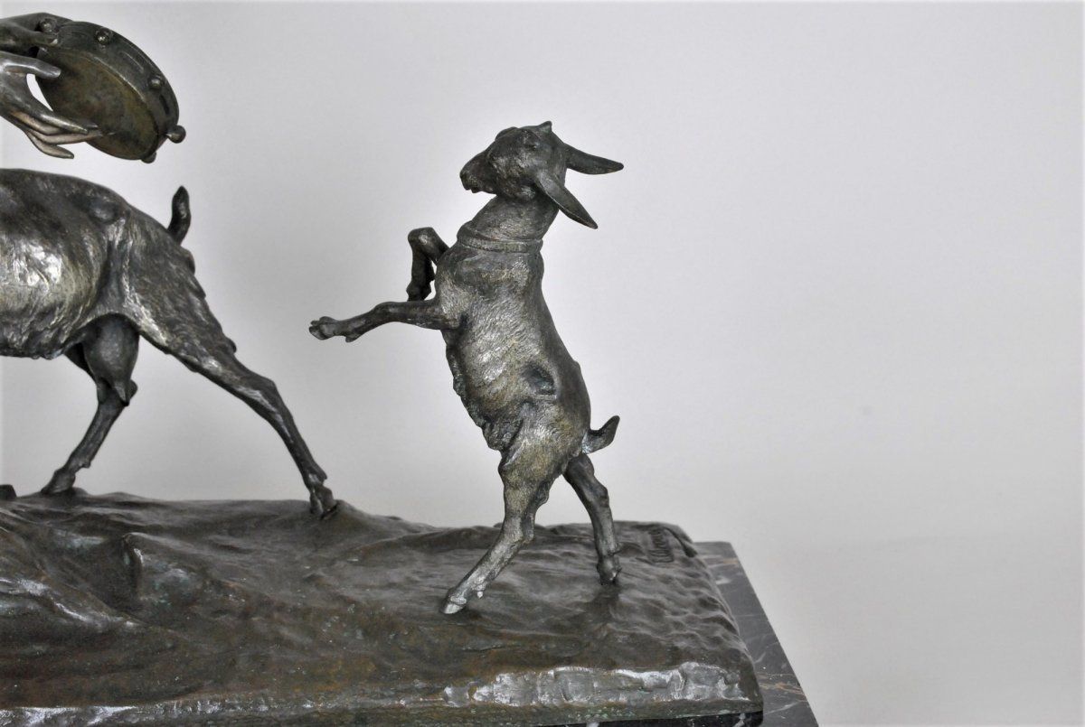 Drouot, Large Orientalist Bronze Woman With The Goat, End Of The 19th Century photo vinterior
