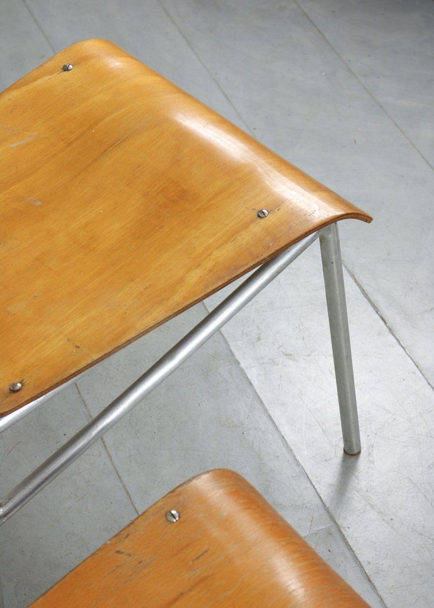 Mid Century Plywood & Aluminum Desk Chairs photo vinterior