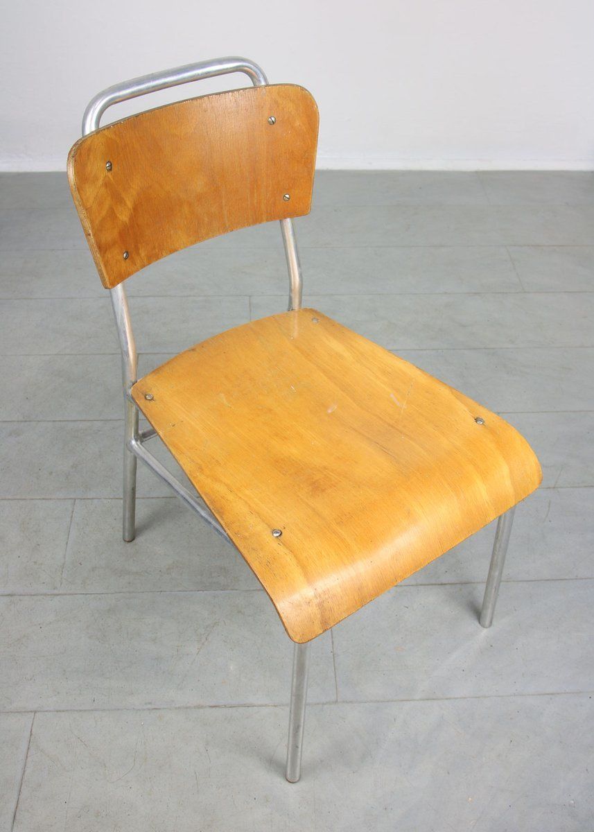 photo vintage Mid Century Plywood & Aluminum Desk Chairs