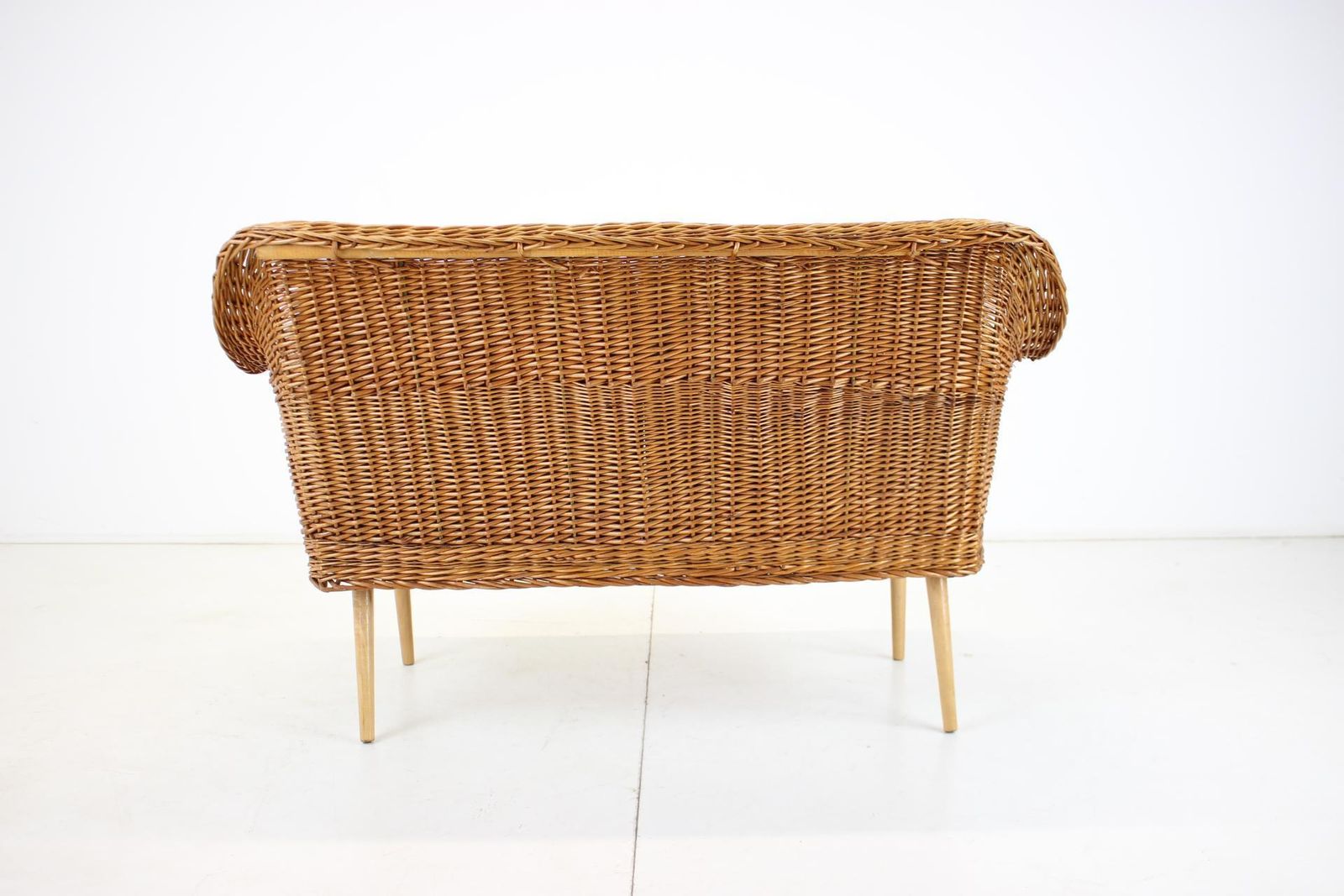 1970s Two Seater Rattan Sofa By Uluv, Czechoslovakia photo 889.0