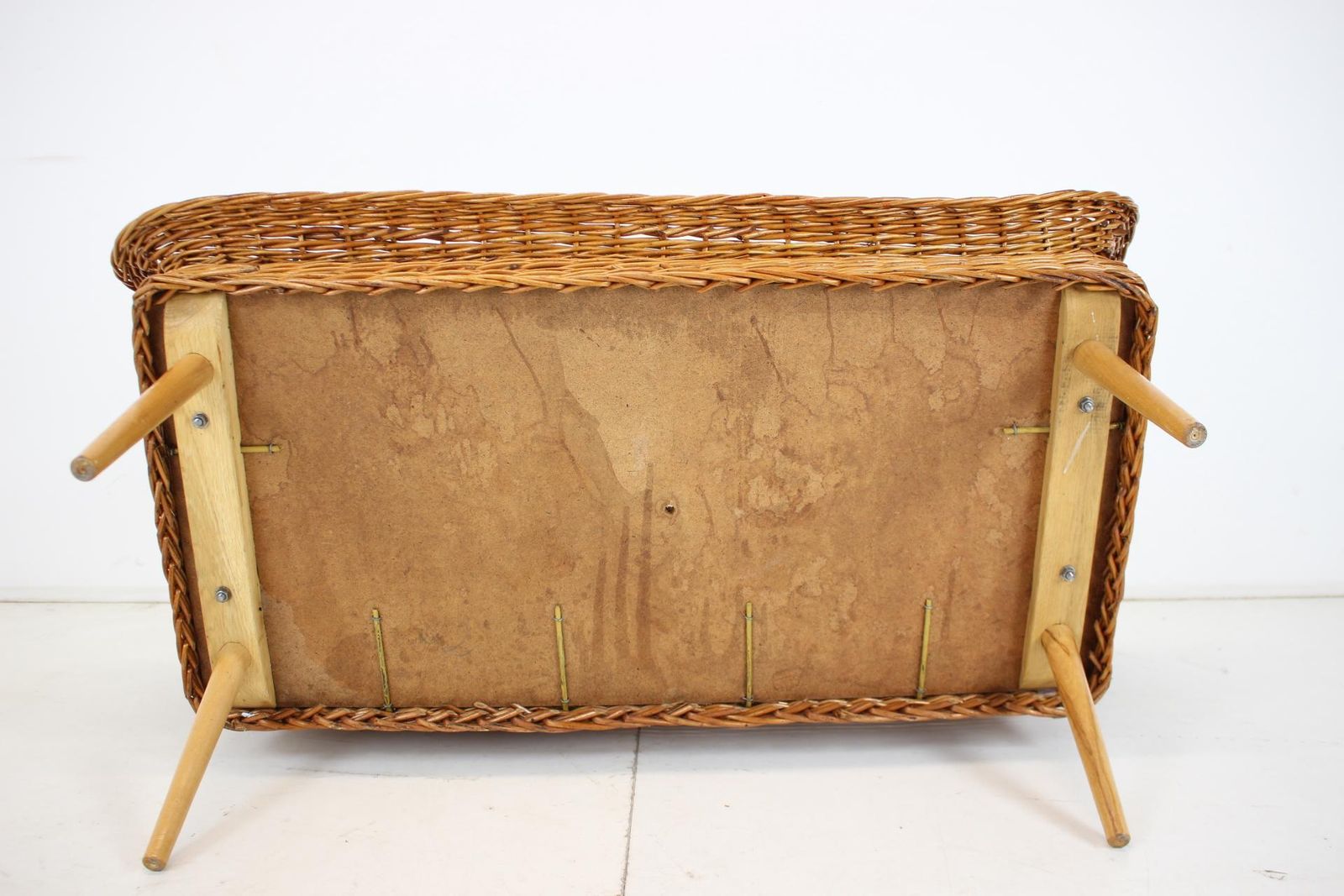photo furniture 1970s Two Seater Rattan Sofa By Uluv, Czechoslovakia