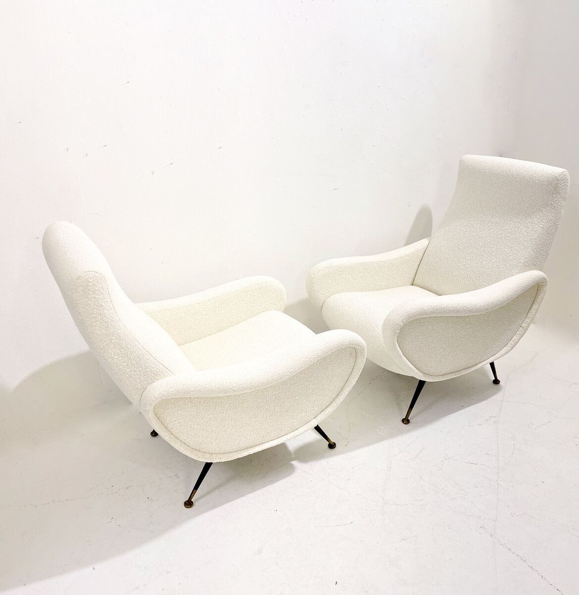Pair Of Italian Mid Century Modern Armchairs In The Style Of Marco Zanuso