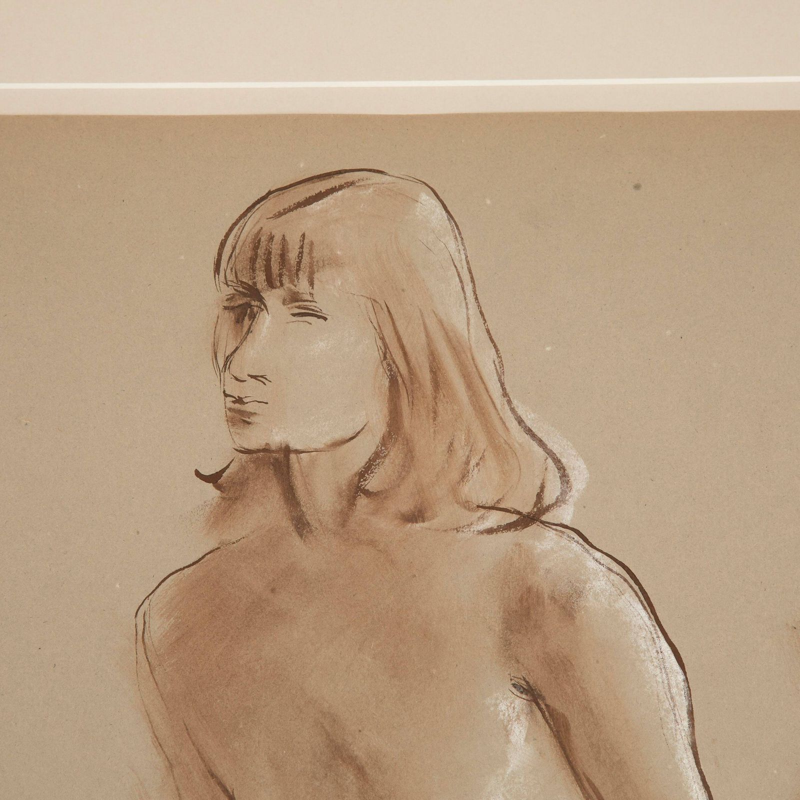 Fabulous Signed Female Nude Study By Derrick Latimer Sayer photo for sale