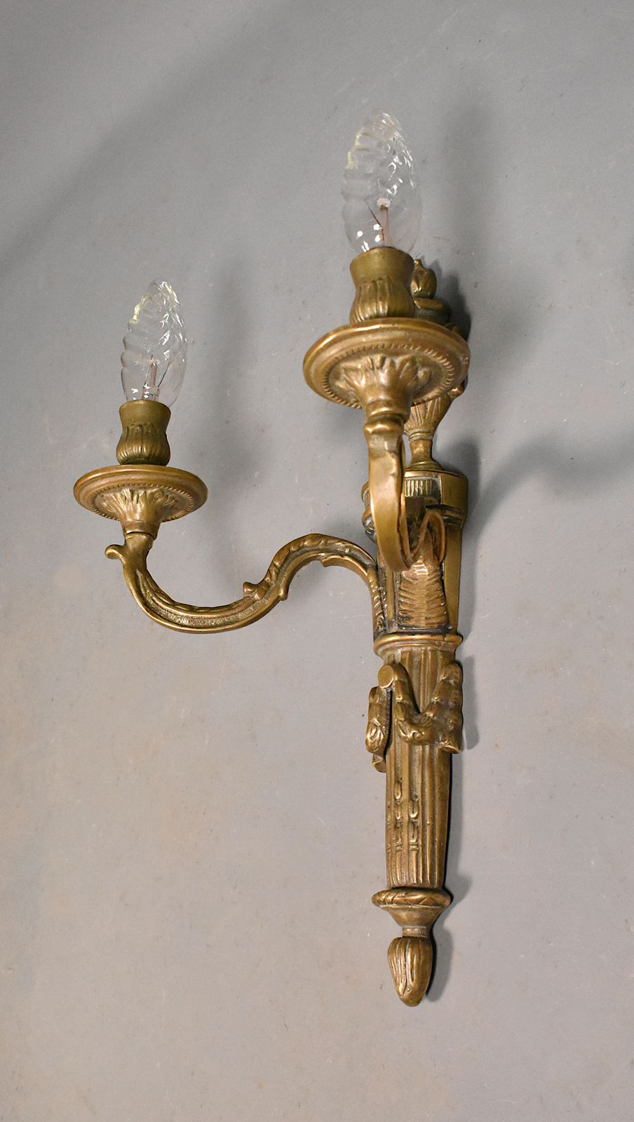 Grote Antieke Franse Bronzen Wandlamp Napoleon III photo vintage