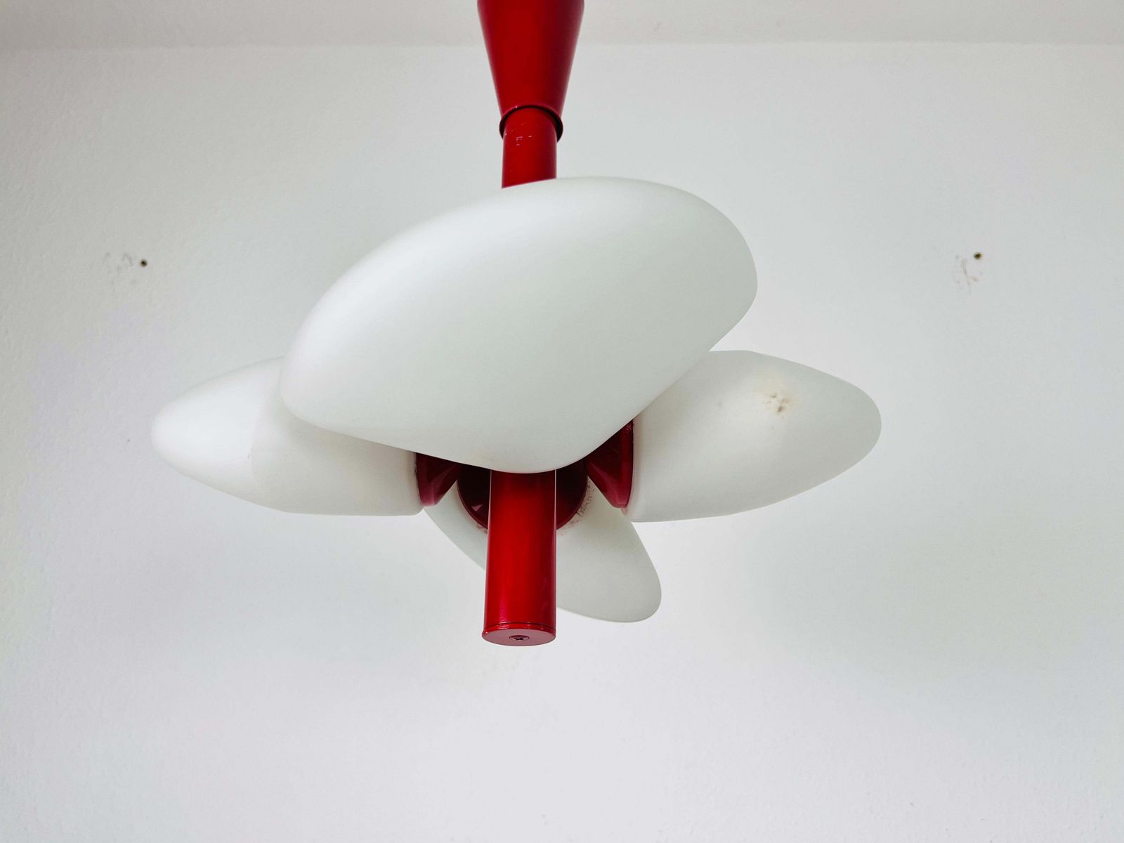 photo furniture Mid Century Modern Red Kaiser 4 Arm Space Age Chandelier 1960s Germany