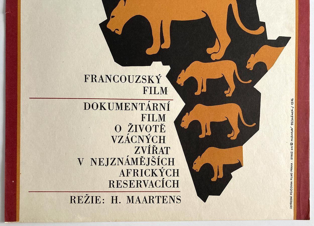 Original Film Poster, Africa, Miroslav Pechánek, 1976, Genuine Czech Vintage Print photo for sale