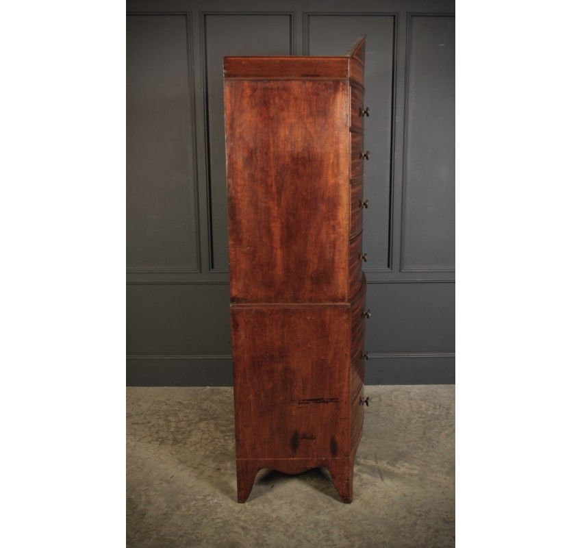 3969.81 Rare Regency Bow Front Tallboy Chest On Chest photo