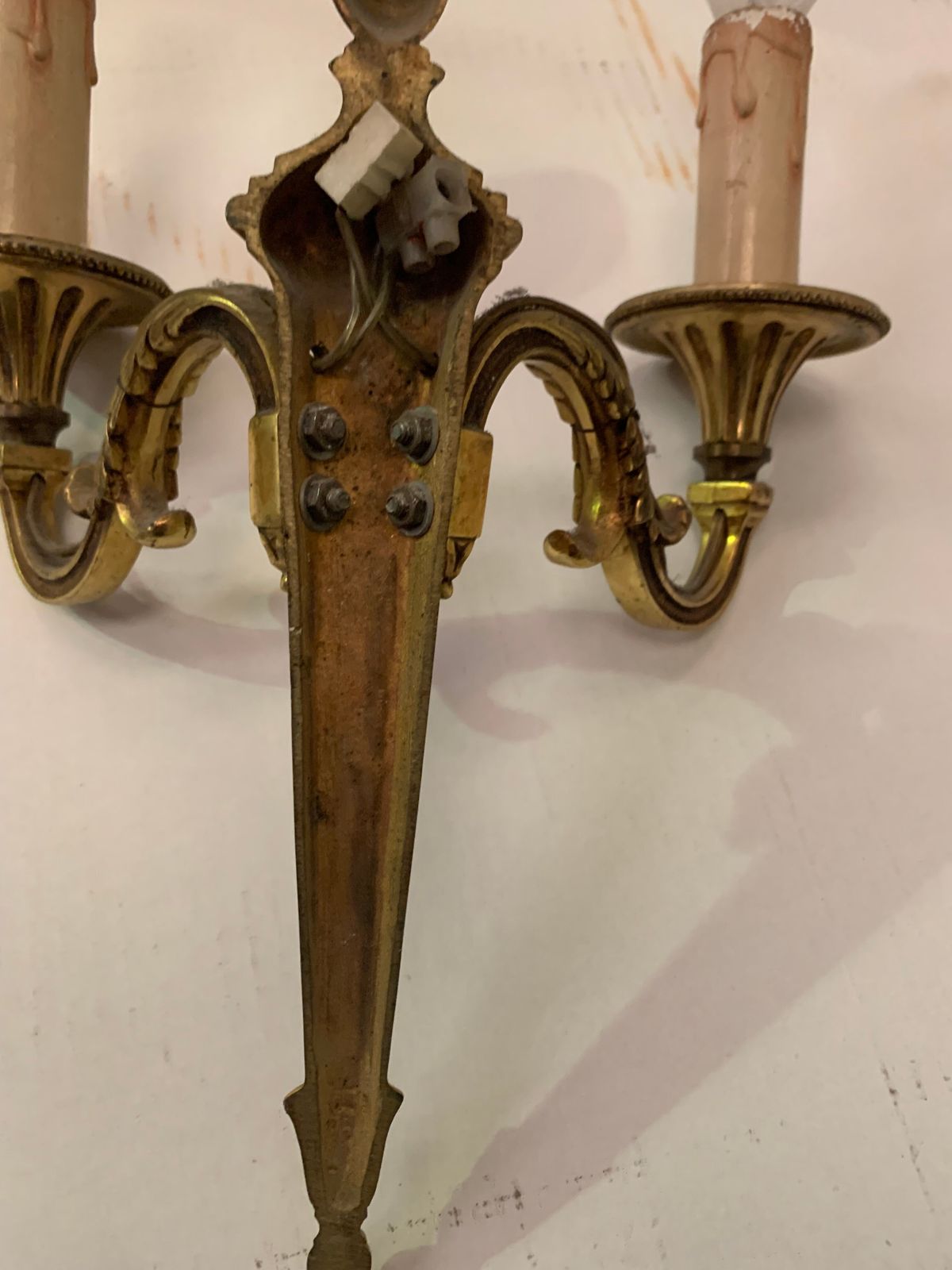 Pair Of Louis XV Style Sconces In Gilded Bronze XX Century photo Lighting