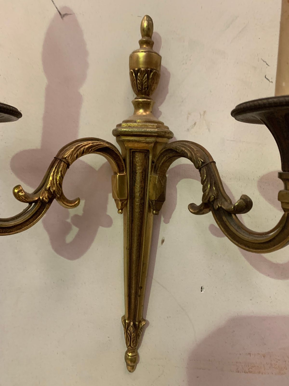 Pair Of Louis XV Style Sconces In Gilded Bronze XX Century photo vintage