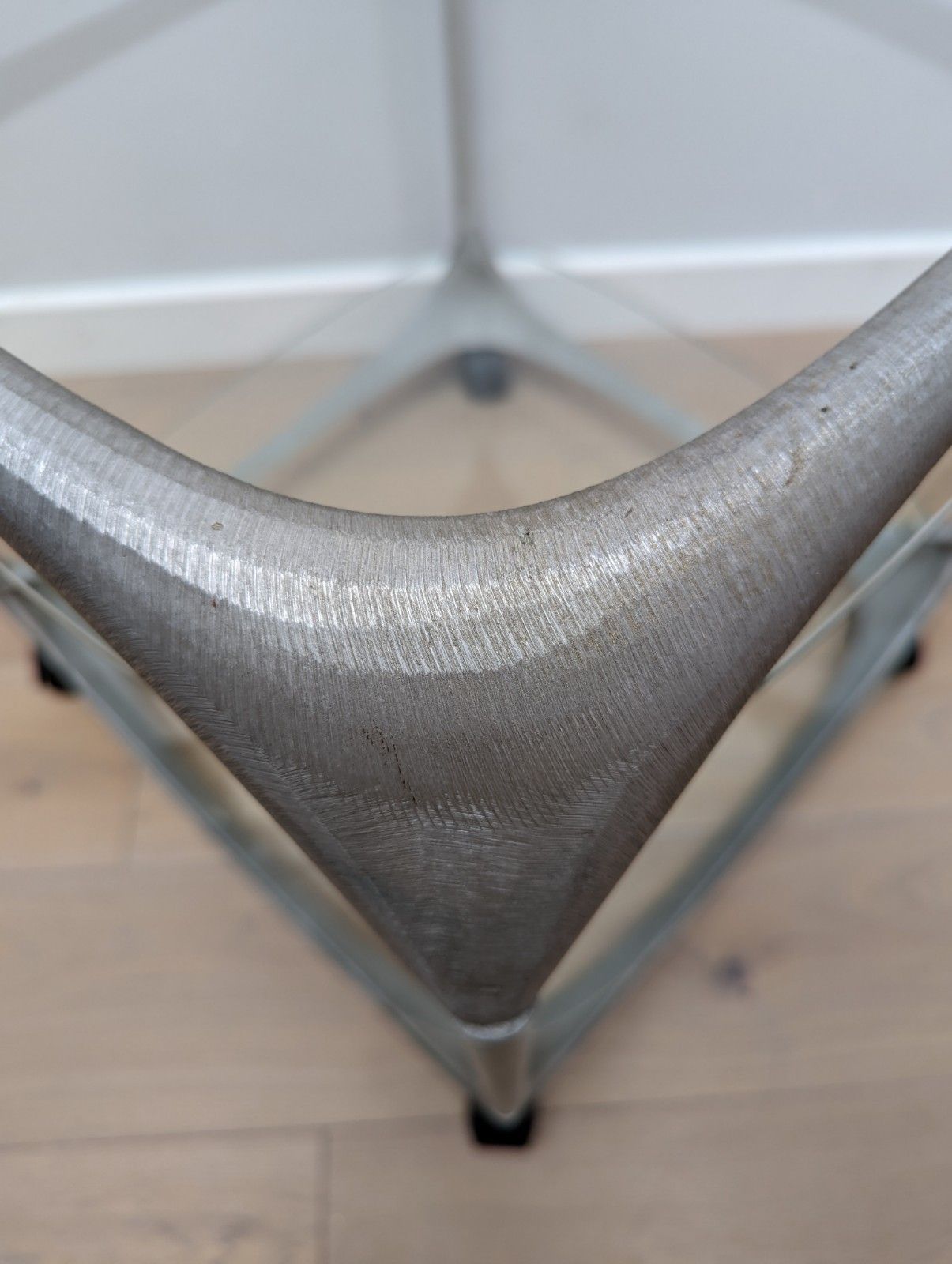 Mid Century Side Table By Lorenzo Burchiellaro In Aluminium With Glass Shelves photo vintage