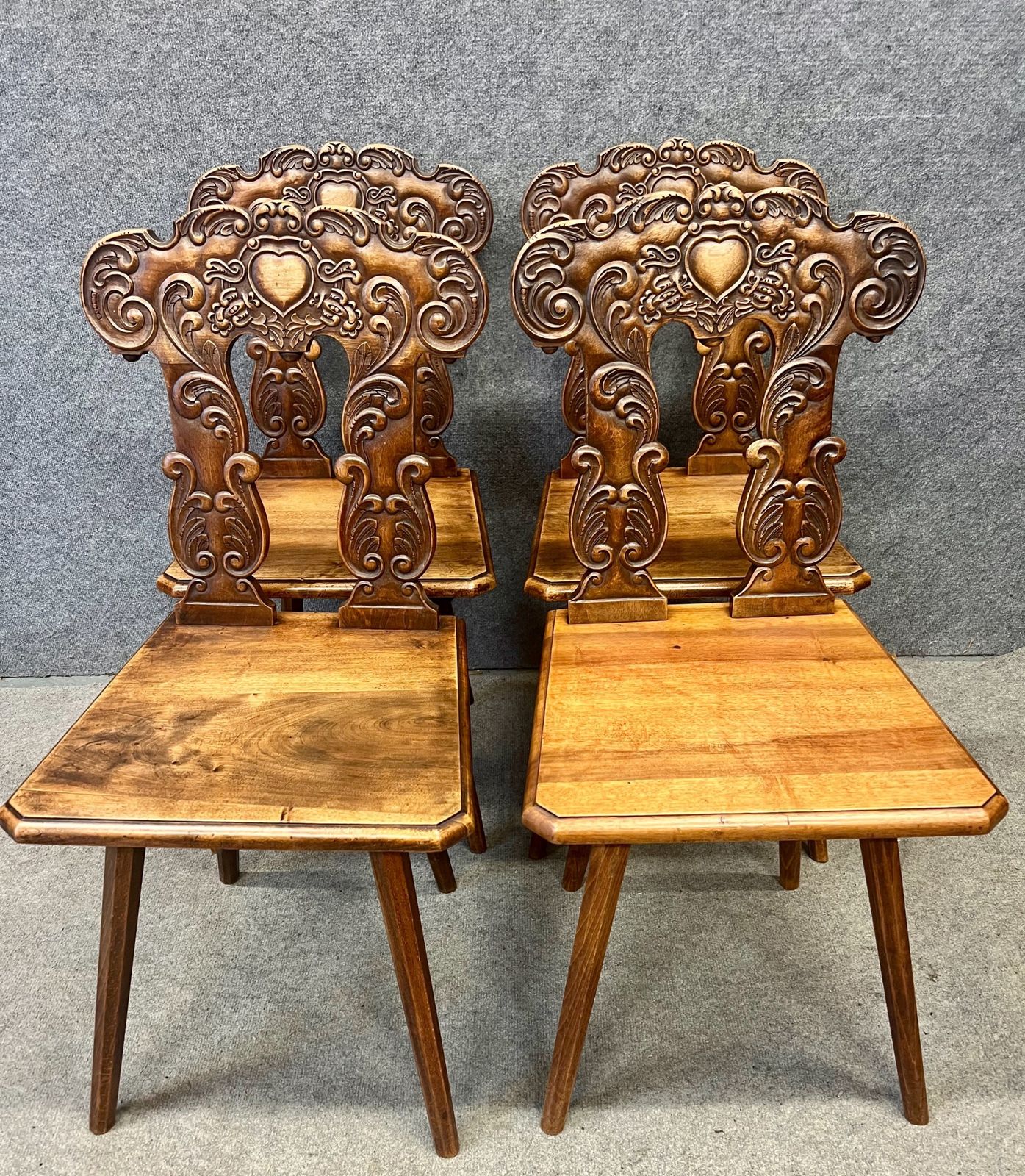 Set Of 4 Swiss Alpine Escabelle Chairs photo furniture