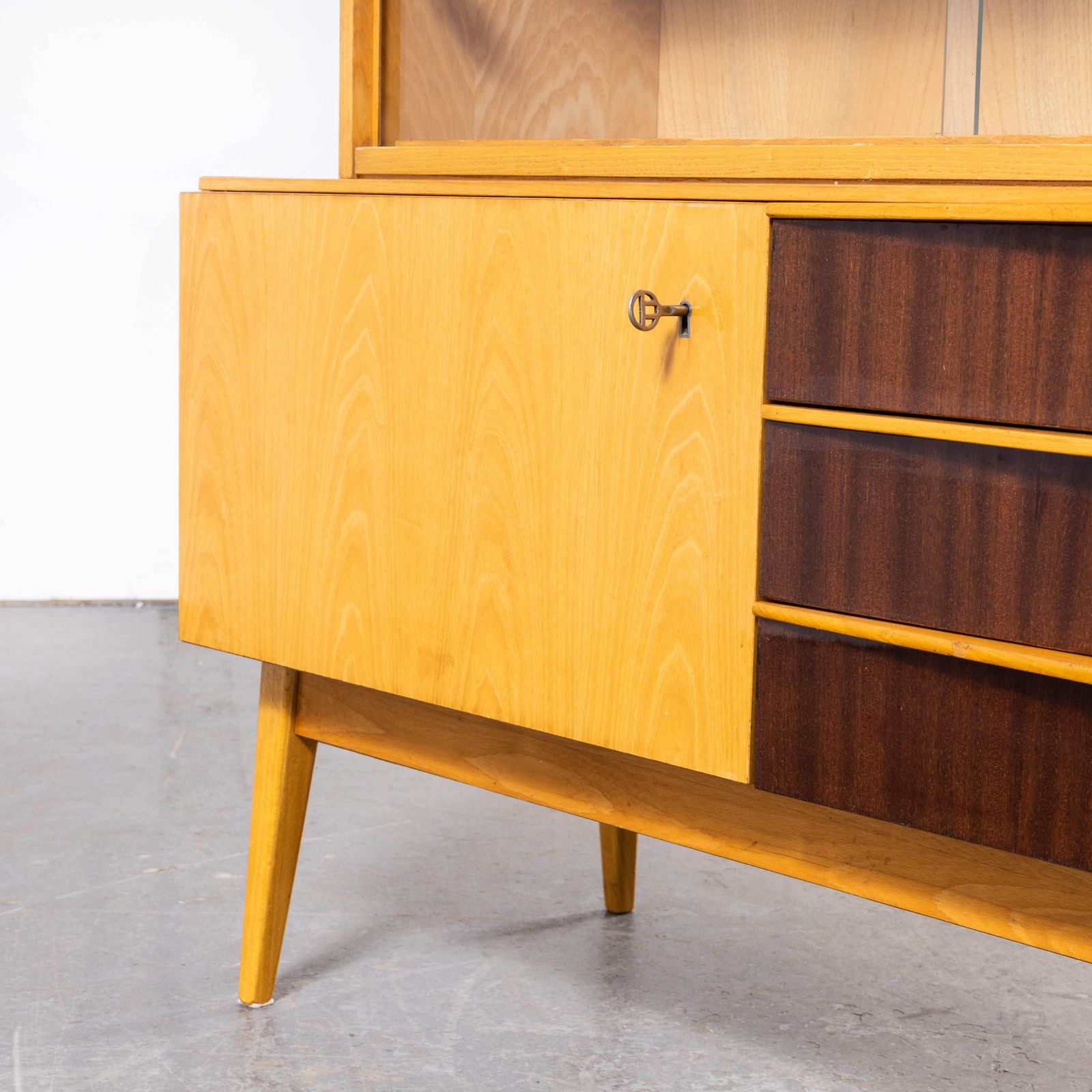 photo vinterior 1960’s Four Door Birch Two Tone Cabinet – Nabytek Czech