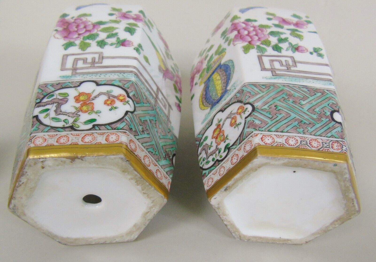 photo for sale Pair Of Famille Rose Chinese Porcelain Vases