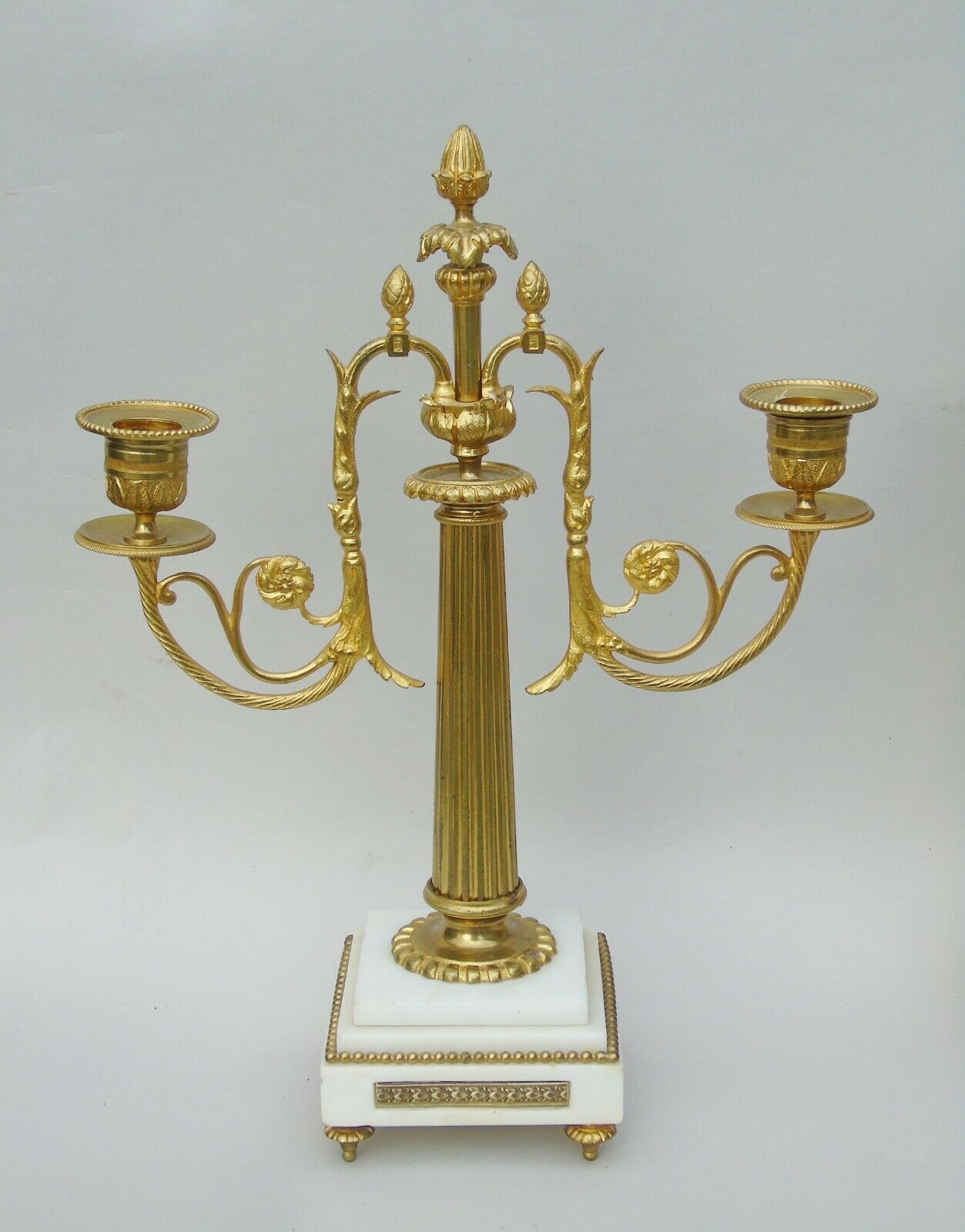 Antique Marble Portico Clock Garniture photo vintage