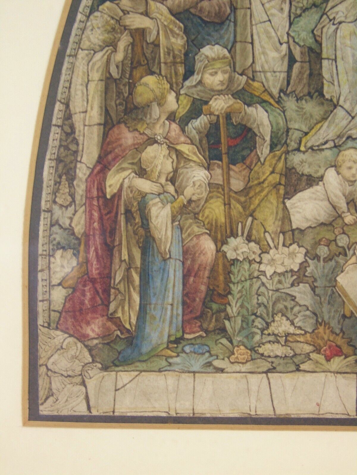 Watercolour Study For Stained Glass Panel Heaton Butler And Bayne 19th Century photo furniture