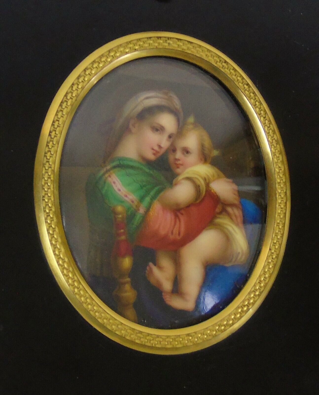 Antique Porcelain Plaque Madonna Della Segiola photo furniture