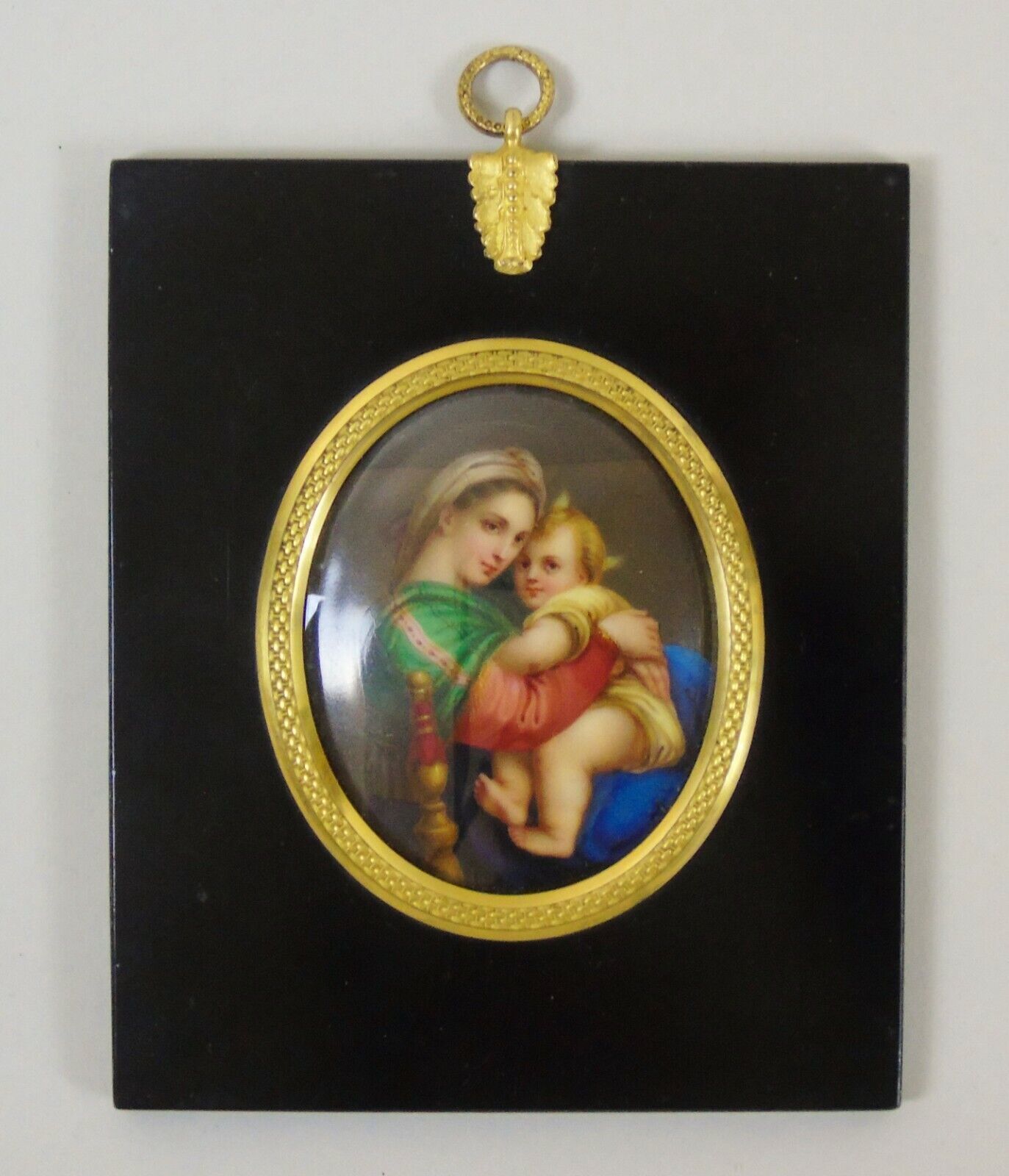 Antique Porcelain Plaque Madonna Della Segiola photo for sale