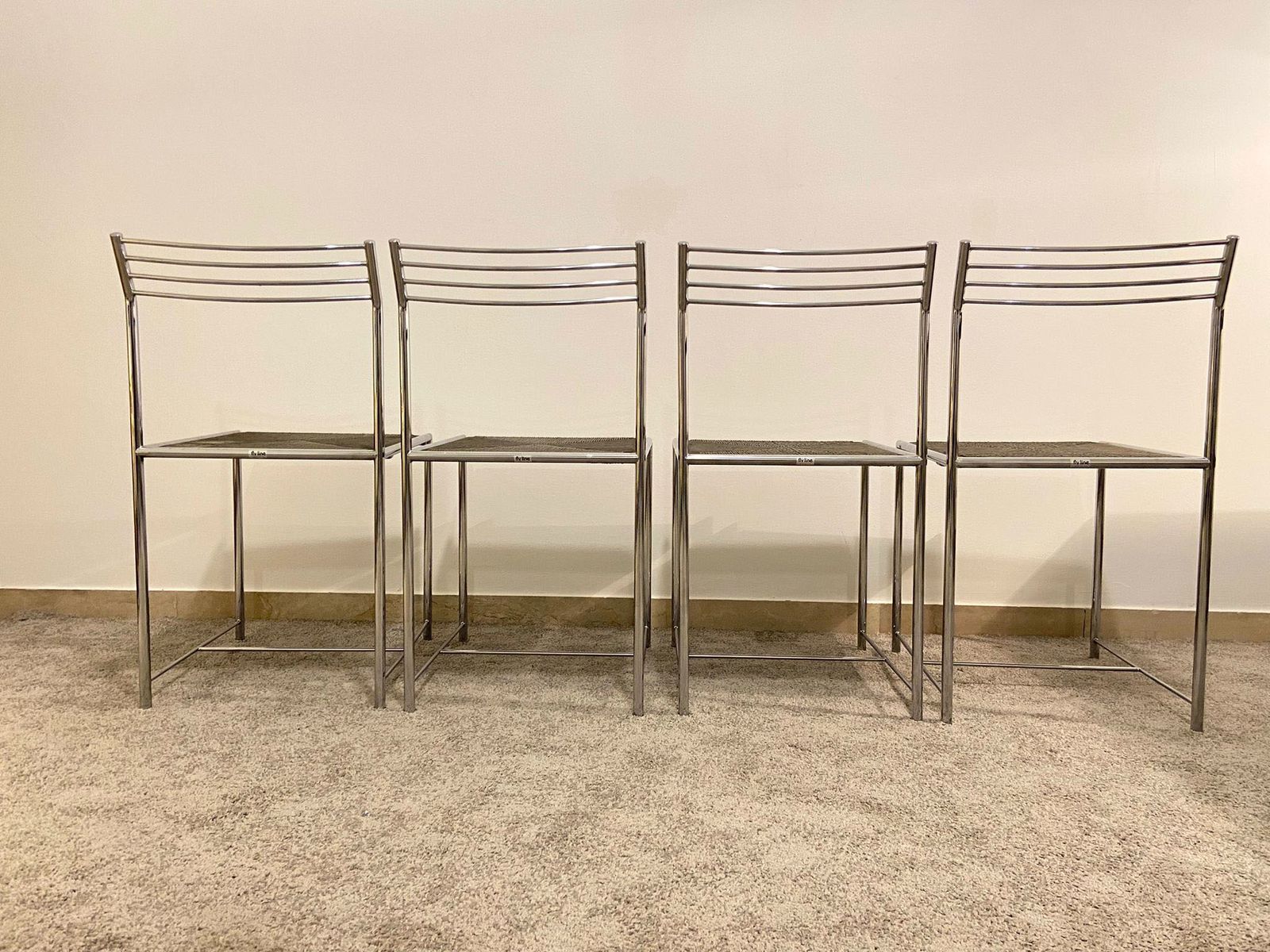 photo furniture Set Di 4 Sedie Fly Line “Spaghetto”,Design Giandomenico Belotti, Italia 1970s