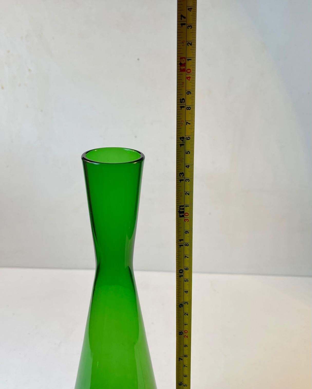 Green Danish Diablo Glass Vase By Per Lütken For Holmegaard 1960s photo Home Decor