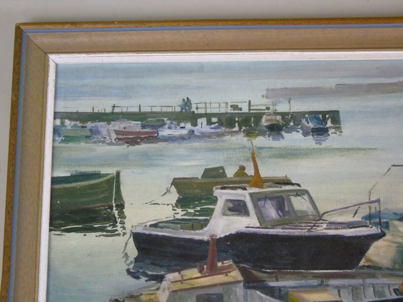 Oil Painting Tom Dack Boats In Blyth Harbour photo Art