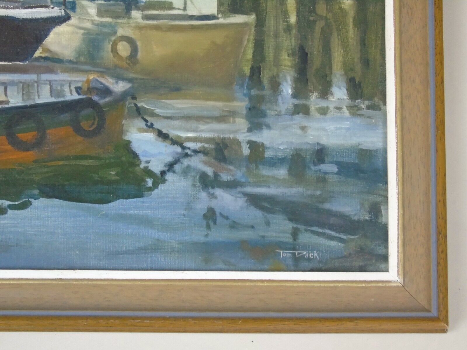 Oil Painting Tom Dack Boats In Blyth Harbour photo 385.0