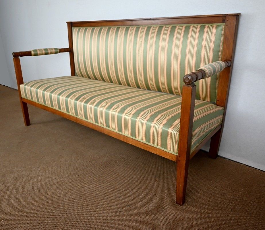 3 Seater Bench In Cherry, Directoire Style – 1st Part Of The 19th Century photo for sale