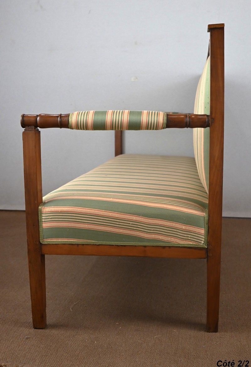 photo vinterior 3 Seater Bench In Cherry, Directoire Style – 1st Part Of The 19th Century