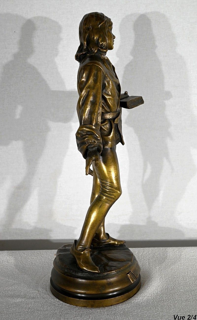 Home Decor Bronze "Scholier Of The 15th Century", By Friedrich Beer   Late 19th Century photo