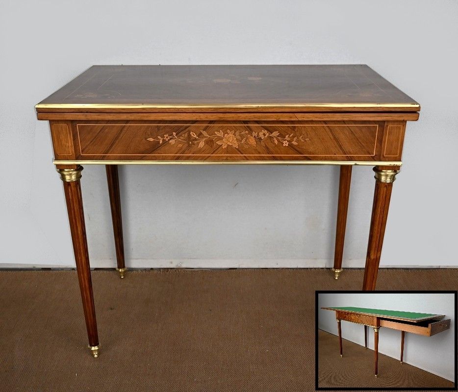 Rosewood Games Table, Louis XVI Style   Late 19th Century