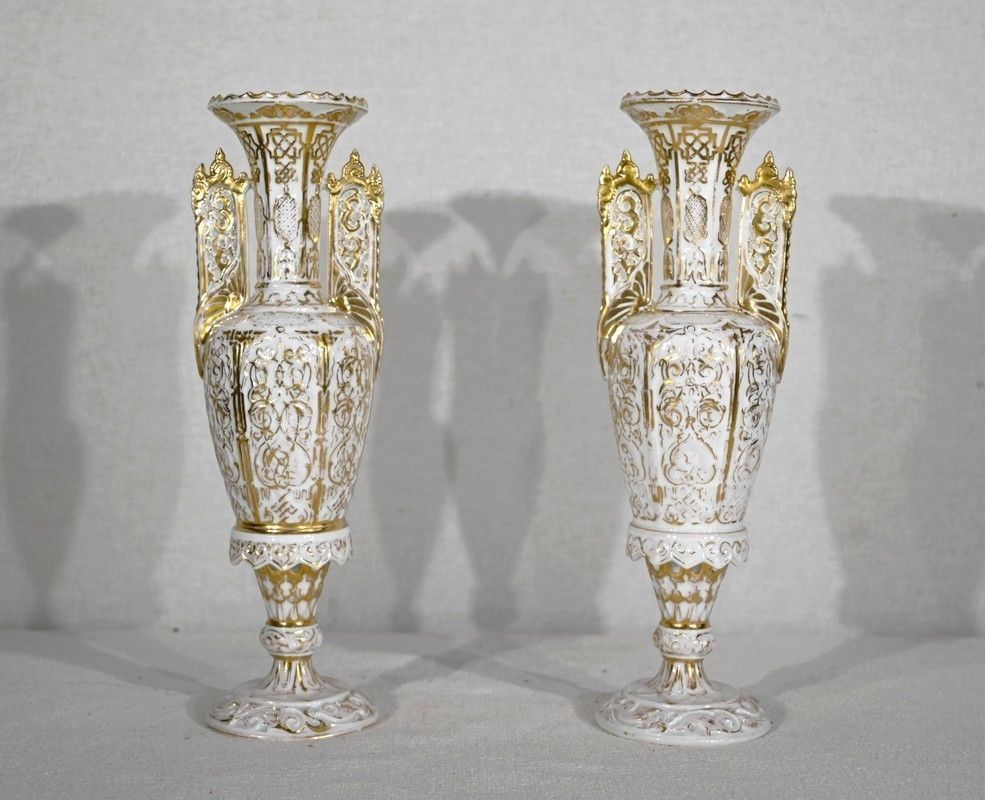 Pair Of Paris Porcelain Vases   Late 19th Century